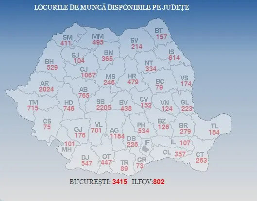 Braşovul, locul 18 pe harta locurilor de muncă