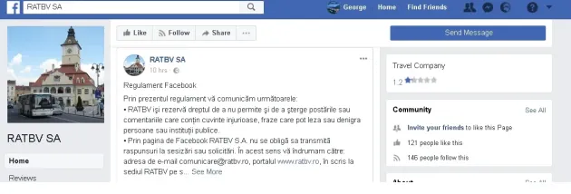 RATBV şi-a reactivat pagina de Facebook