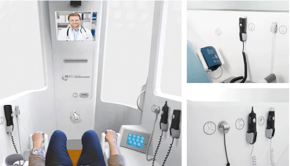 Românii lucrează la cabina de consultaţie care înlocuieşte medicul la sate