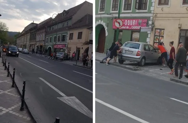 În magazin, cu maşină cu tot...