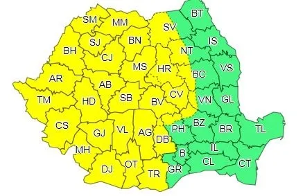 Cod galben pentru Braşov: furtuni până vineri dimineața