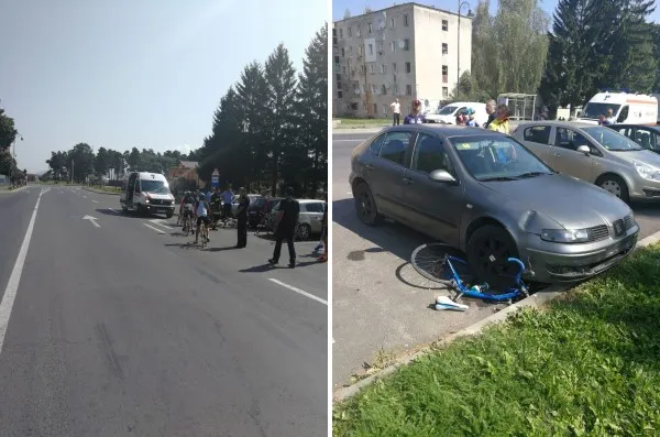 Accident la ușa Poliției: Pe linie continuă, direct în 7 sportivi