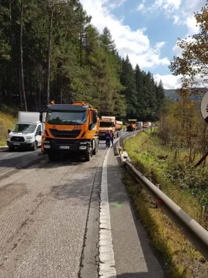 Asfaltările pe DN 1, în zona Predeal, întrerupte în weekend