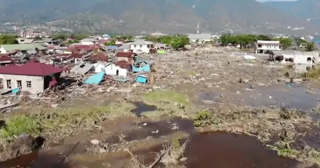 Momentul în care pământul s-a lichefiat în Indonezia, după cutremur