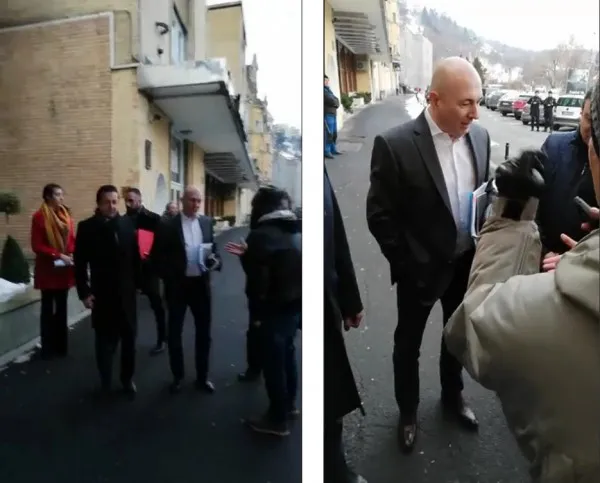 Codrin Ştefănescu n-a scăpat de huiduieli la Braşov.  Unul dintre cei aproximativ 20 de protestatari care l-au aşteptat în față la Aro Palace i-a oferit şi un prezervativ