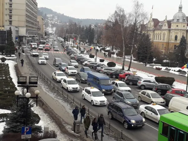Protest al taximetriştilor braşoveni, împotriva Uber  
