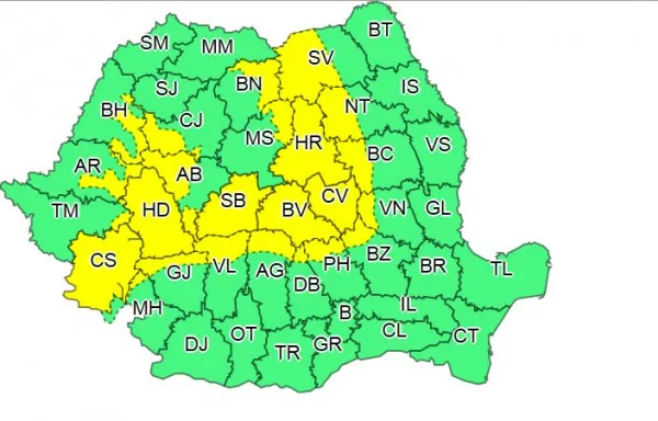 Brașovul, sub cod galben de zăpadă şi viscol până miercuri