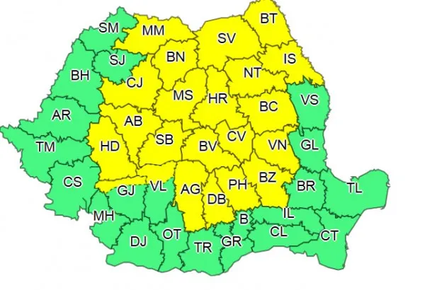Brașovul, sub Cod portocaliu de inundații şi Cod galben de ploi