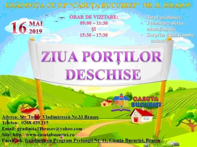Ziua Porţilor Deschise la Grădiniţa „Căsuţa Bucuriei” nr. 11, Braşov