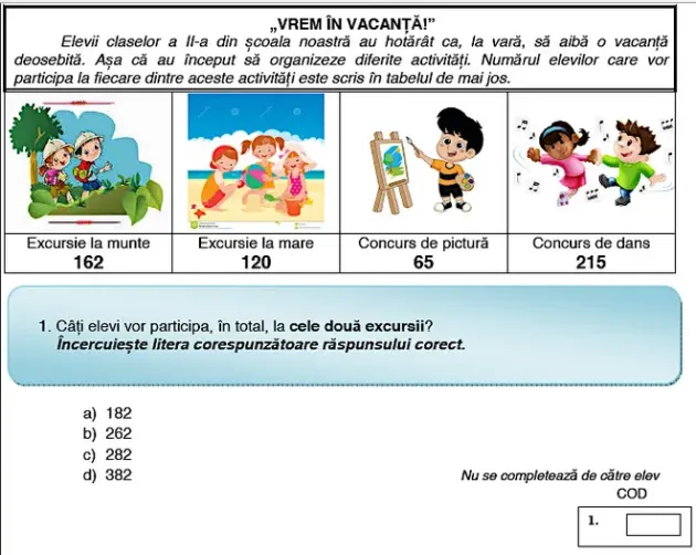De marţi, încep evaluările naţionale la finalul clasei a II-a