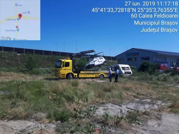 Un întreg parc de rable de lângă Ocolitoarea Braşovului a fost desfiinţat