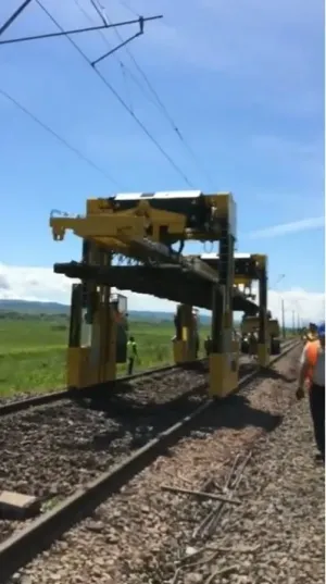 Noul tren de lucru al CFR a fost testat la Braşov, între staţiile Apaţa şi Augustin