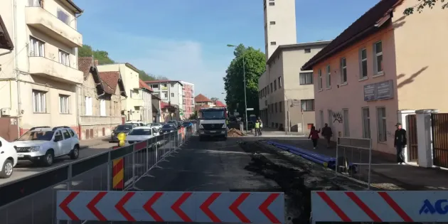 Încă două săptămâni de şantier pe strada Al. I. Cuza din Braşov 
