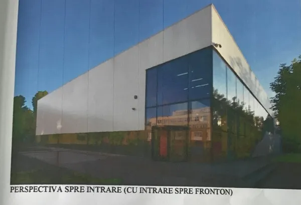 Proiectul sălii de gimnastică de la Şcoala nr. 2 din Braşov, în faza de „reparare” a hârtiilor