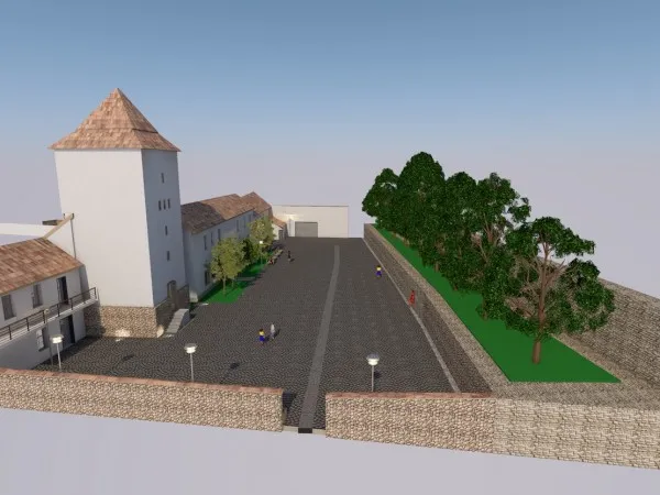 FOTO. Parcarea din spatele imobilelor din Piaţa Sfatului nr. 27 din Braşov va fi transformată în zonă de relaxare. Lucrările vor începe anul acesta