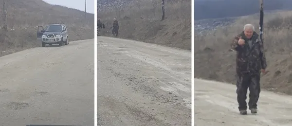 „Ameninţat cu moartea de Nea Puşcoci”. Un bărbat a fost văzut cu puşca de vânătoare pe un drum public din Braşov. Filmat, a trecut la ameninţări