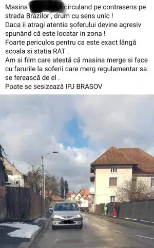 A chemat cu Facebook-ul, Poliţia: Pedeapsa unei braşovence pentru tupeistul vecin-şofer de pe Brazilor