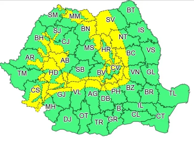 Braşov, un nou cod galben de ninsoare şi vânt 
