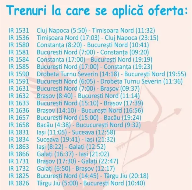 Iubirea e cu discount şi la CFR