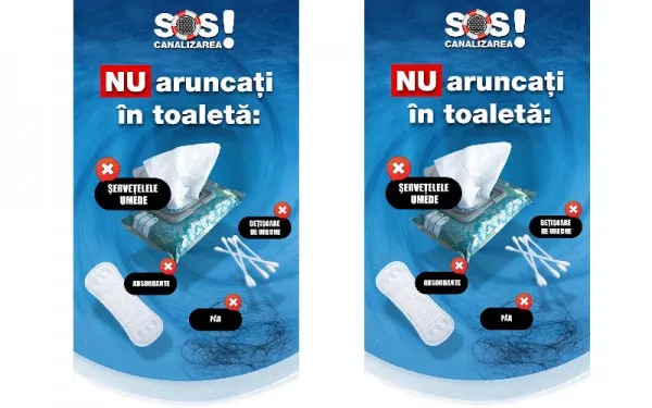 Nesimţirea + coronavirusul înfundă canalizarea. La Braşov a crescut cu 30% numărul avariilor din cauza şerveţelelor aruncate în wc