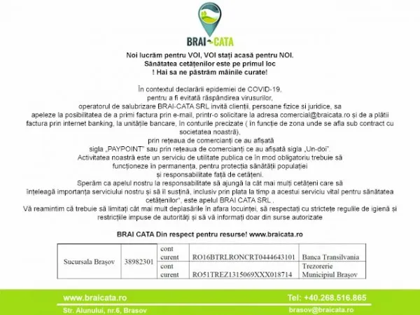 Mesajul Brai Cata pentru braşoveni: „Noi lucrăm pentru voi, voi staţi acasă pentru noi”