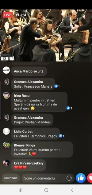 Concertul Covid 19 a adus audienţa timpurilor la Filarmonica Braşov. 7.000 de spectatori în sala... virtuală!
