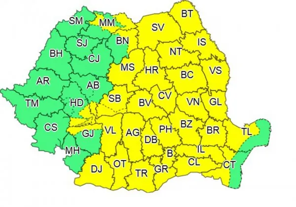 Ploi, vijelii, grindină: Braşovul, sub cod galben până la ora 22.00