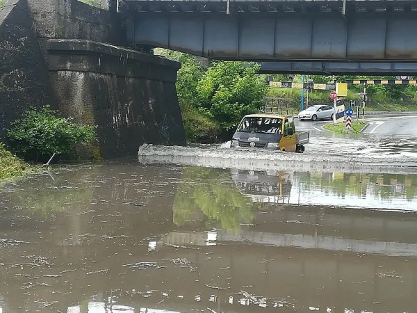 FOTO. Timișul Sec a ieșit iar din matcă sub pasajul de la Triaj