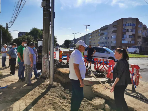 DN1 trece la trafic pe o singură bandă la intrarea în Făgăraş dinspre Sibiu