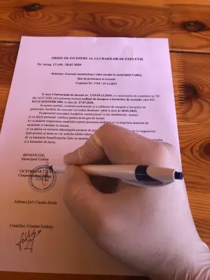 Viceprimarul în izolare al municipiului Codlea a semnat ordinul de începere a lucrărilor la sistemul de supraveghere a oraşului 