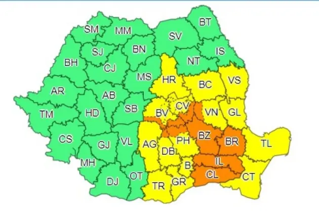 Azi, o zi cu Cod portocaliu de ploi, vijelii şi grindină, la Braşov