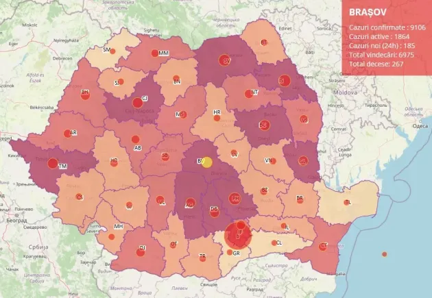 28.10, raport Covid. 185 de braşoveni infectaţi, pentru alţi 148 - veşti bune