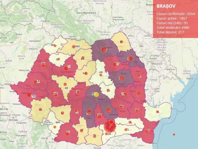 07.10, raport Covid: 95 de infectări Covid, la Braşov. În toată ţara, un nou record – 2958 de cazuri, în total