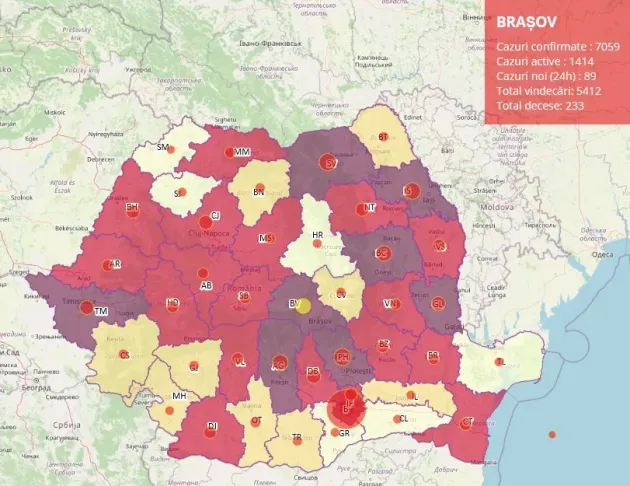 13.10, raport Covid: 89 de infectări la Braşov. Până acum, 93 de copii din judeţ au fost diagnosticaţi pozitiv