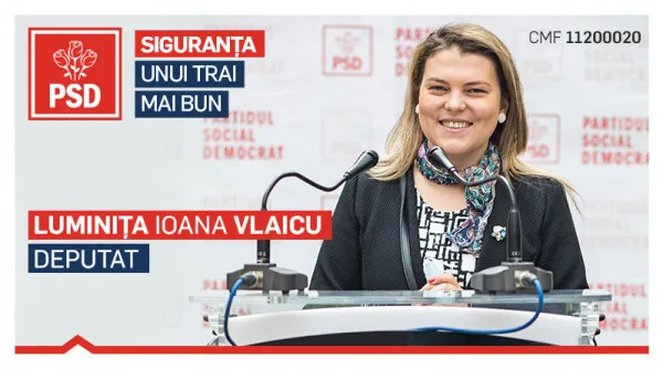 Luminiţa Ioana Vlaicu:  „Îmi voi pune cunoştinţele, în folosul ţării, al judeţului şi al românilor, contribuind direct la procesul legislativ”