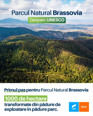 USR PLUS face primul pas spre Parcul Natural Brassovia: 1000 ha transformate din pădure de exploatare în pădure parc