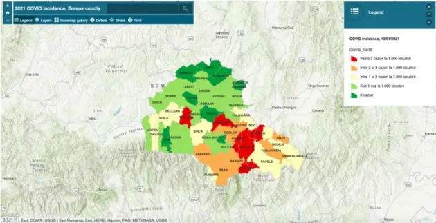 Harta COVID a Braşovului: Câţi infectaţi şi unde