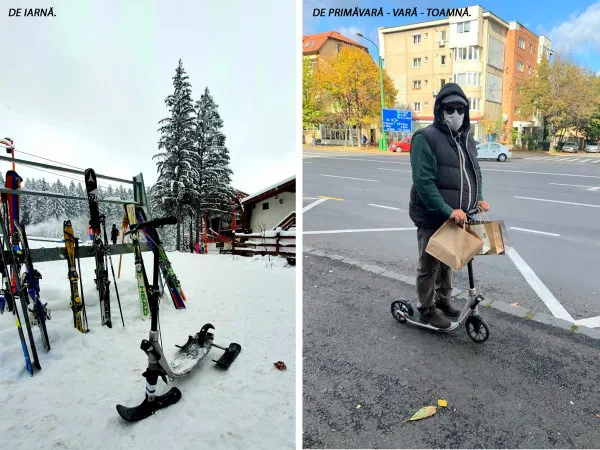 Trotineta de zăpadă. Prototipul de la Braşov, probat şi pe pârtie