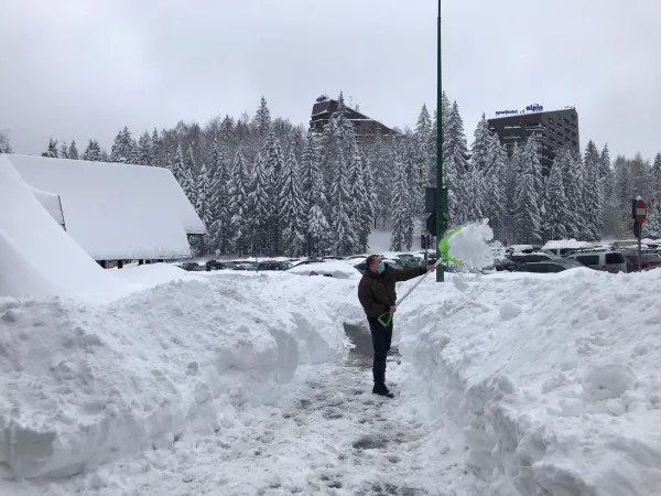 Primăvara e mai rău ca iarna, ziua 2. 17 copaci rupți de zăpadă, „nămeții de altădată”, chiar și de 1 metru, în Brașov