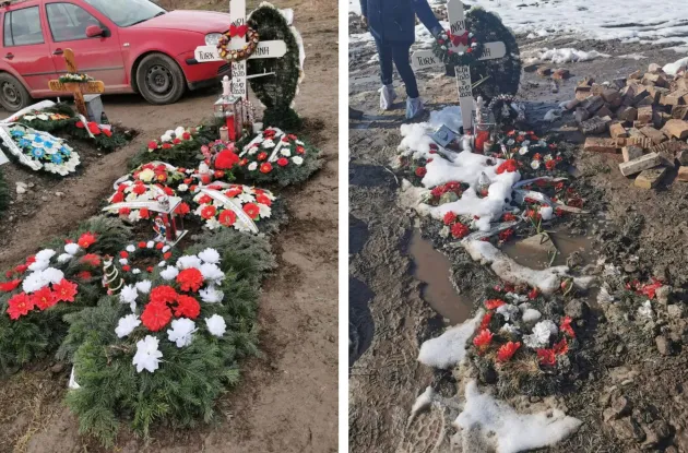 Poliţiştii îi caută pe profanatorii de morminte din Făgăraş. Aceştia riscă până la 2 ani de închisoare, după ce au distrus mormântul unei fetiţe de 11 luni