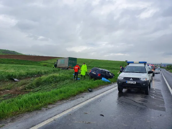 Accident pe DN13: N-a scăpat nimeni. 4 bărbați morți pe loc. Vinovatul, direct la pușcărie