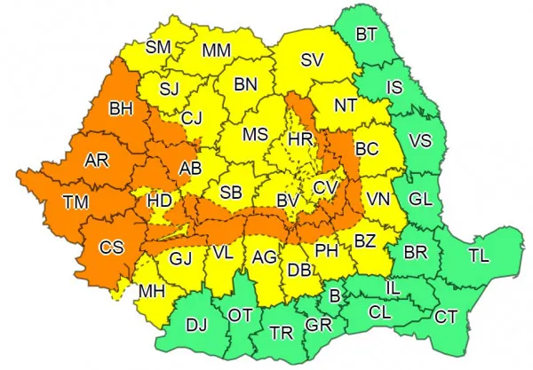 Avertizare pentru Braşov: Ploi abundente până vineri la prânz