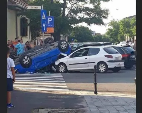 Frână şi „sus”, pe maşina din spate