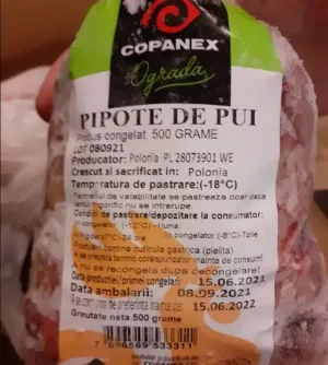 ANSVSA: Pipote de pui contaminate cu Salmonella, vândute în Carrefour  