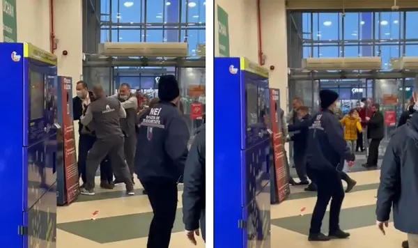 Ca la uşa cortului… Scandal la mall, în Tractorul, romi care voiau să forţeze „baricada Covid”