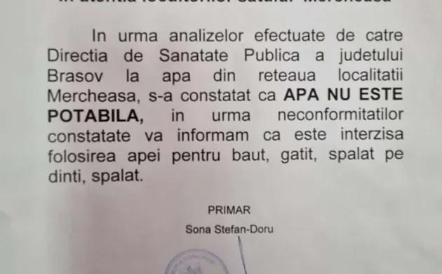 În Braşov, satul fără apă:  Oficial - e interzis s-o beţi, neoficial – e potabilă, dar pe răspunderea dvs.