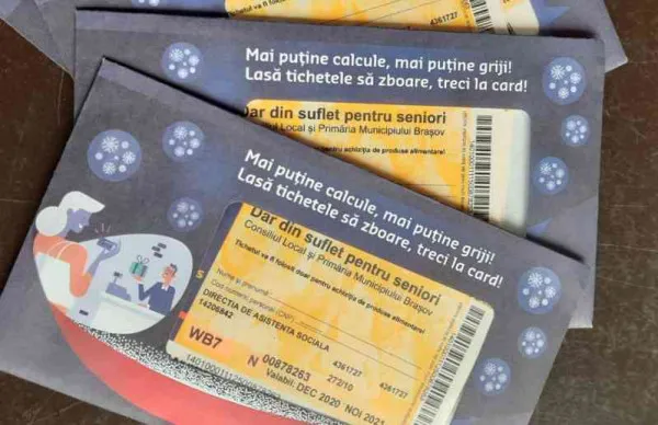 Vârstnicii din Brașov pot ridica tichetele „Dar din suflet pentru seniori” și după Paște. Până în 14 aprilie au ridicat bonurile valorice 1.100 de persoane
