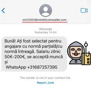 SMS-ul cu „oferta” de angajare 
