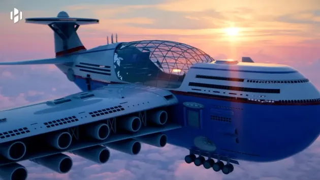 Avionul-hotel al viitorului: poate găzdui 5.000 de persoane şi să rămână în aer timp de câţiva ani