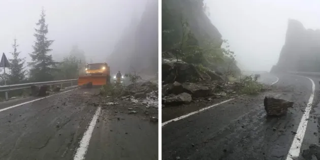 Căderi de pietre pe Transfăgărăşan